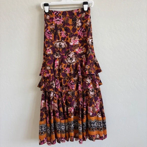 Sundance Floral Tiered Maxi Skirt, Size XS NWOT, boho - Picture 7 of 13